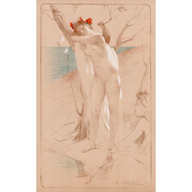 Antoine calbet (1860-1942) l'inconnue original lithograph from the glorious portfolio "l'estampe moderne", issue #5...