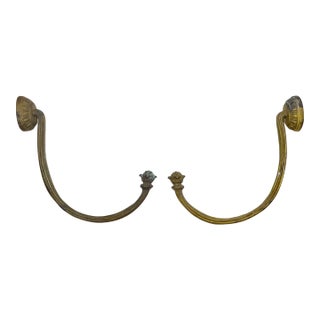 Pair of Antique 19th Century Gilt Bronze Ornate Victorian Wall Hooks Bracket For Sale