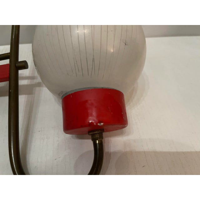 Vintage Red Glass Sconces by Stilnovo, 1950s, Set of 2 For Sale - Image 3 of 10