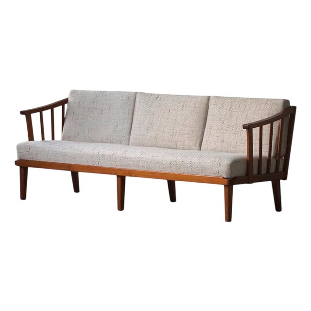 Mid-Century Modern Swedish Three-Seater Sofa in Pine by Carl Malmsten for O.H. Sjögren, 1960s For Sale