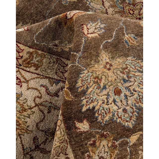 Textile Oushak, One-of-a-Kind Hand-Knotted Area Rug - Green, 8' 2" x 9' 9" For Sale - Image 7 of 8