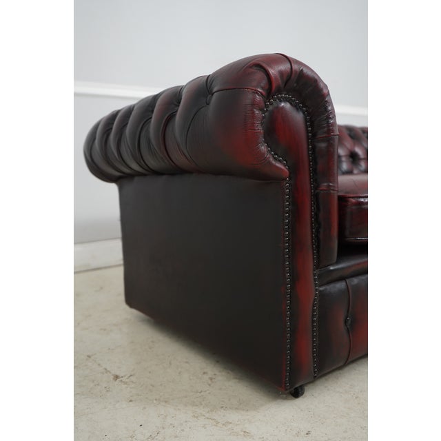 English Style Leather Tufted Chesterfield Sofa For Sale - Image 4 of 18