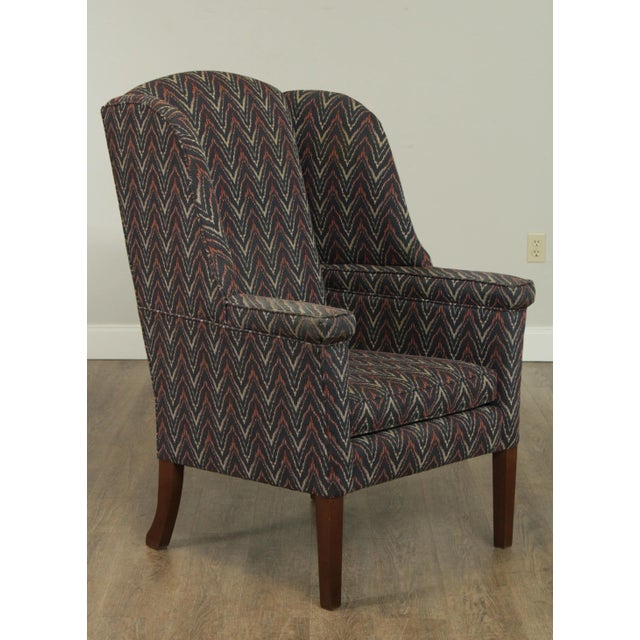 High Quality Custom Upholstered Wing Back Chair, Flame Stitch Upholstery