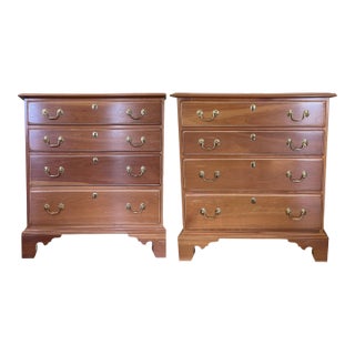 Pair of Harden Solid Cherry 4-Drawer Georgian Chests – Bachelor Chests / Nightstands For Sale