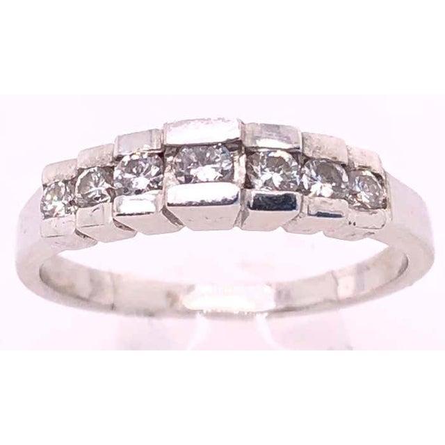 14 Karat White Gold Diamond Half Anniversary Bridal Wedding Ring For Sale - Image 9 of 9