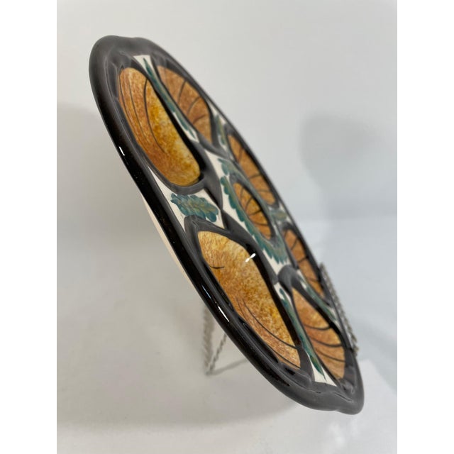 Ceramic Vintage 1950s French Saint Jean De Bretagne Majolica Oyster Plate For Sale - Image 7 of 18