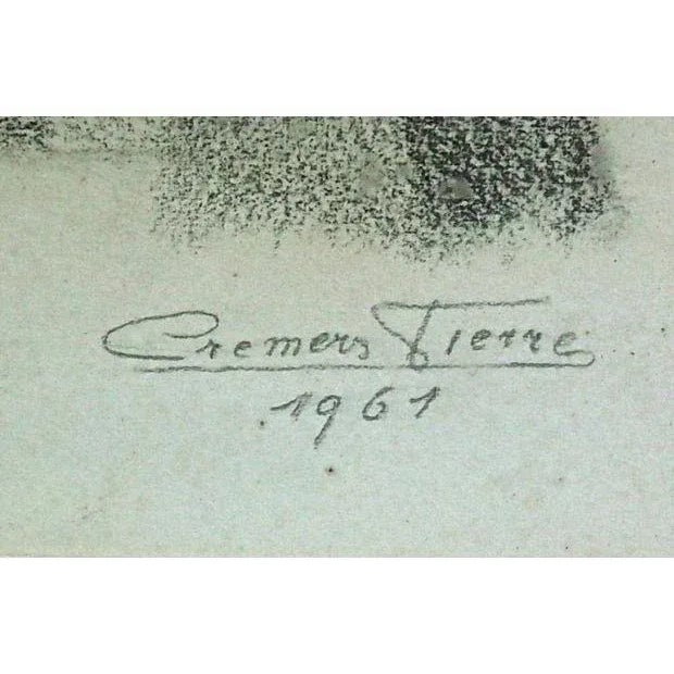 French Vintage Pencil Portrait Sketch of Dapper Young Man For Sale - Image 3 of 3