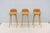 Iskos-Berlin Design Danish Iskos-Berlin for Muuto Brown Leather Fiber Bar Stools Oak Base - Set of 3 For Sale - Image 4 of 18