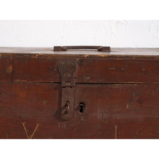 Antique Maroon Chest, 1900 For Sale - Image 10 of 14