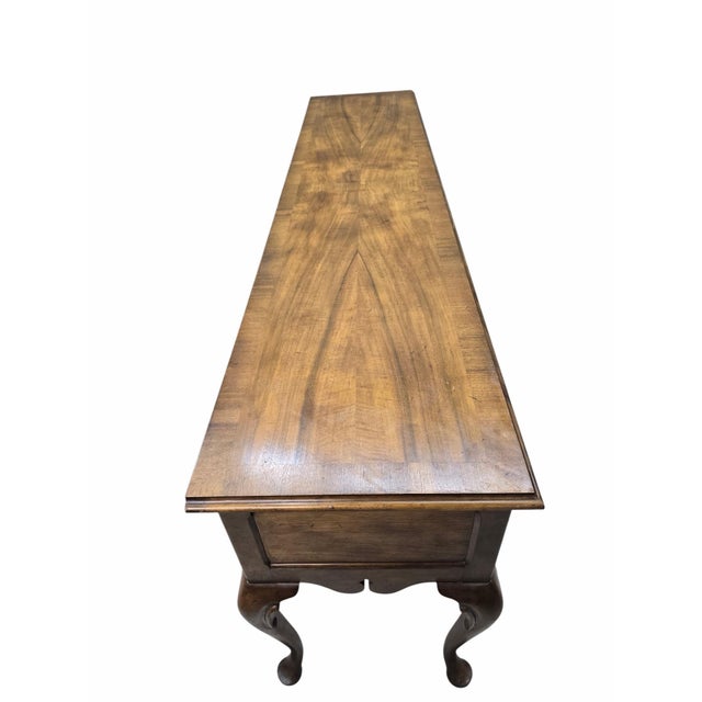 Vintage Queen Anne Style Walnut Console Table/Sideboard by Baker Furniture Co. For Sale In Chicago - Image 6 of 10