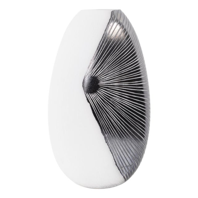Oxman Hypnotic Tall Glass Vase For Sale