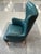 Danish Modern Teal Green Leather Wingback Armchair in the Style of Ole Wanscher For Sale In New York - Image 6 of 18