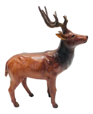 Vintage Leather Wrapped Stag Figure