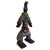 Striking carved wooden Namji doll richly adorned with layers of colorful beadwork, featuring a stylized face, elongated...