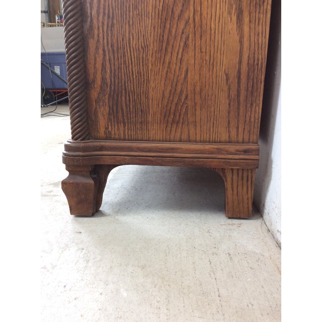 Antique Oak Side by Side With Drop Front Writing Desk and Adjustable Shelves For Sale - Image 13 of 18