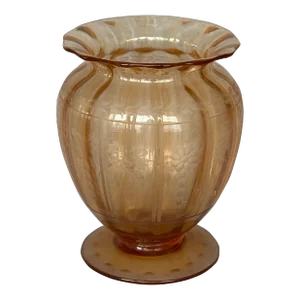Antique Wheel Cut Glass Vase