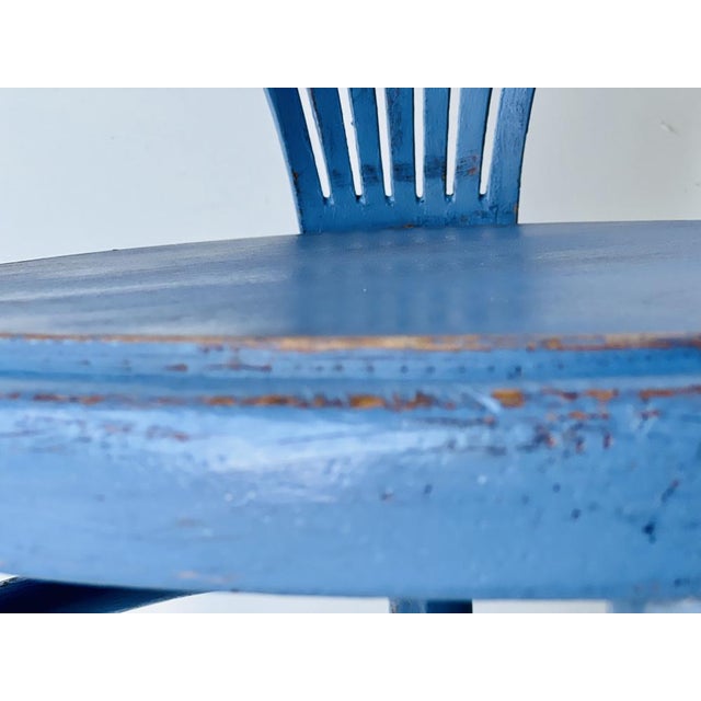 Blue Vintage Shabby Chic Armchair For Sale - Image 8 of 17