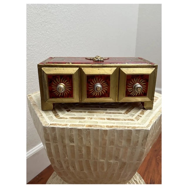 Ooak, Gemstone, Winged, Female Lion, Florentine Box For Sale - Image 4 of 10