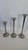 Chrome Set of Three Arteriors Home Hammered Nickel Candlesticks For Sale - Image 8 of 11