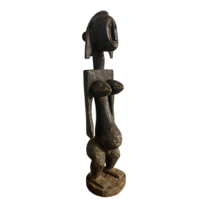 Vintage African Primitive Maternity Statue Bambara Bamana Mali - 26"h