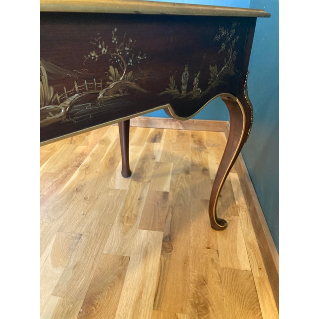 Vintage Gilt Chinoiserie Campaign Desk & Chair Set of 2 by Union National Furniture For Sale - Image 10 of 18
