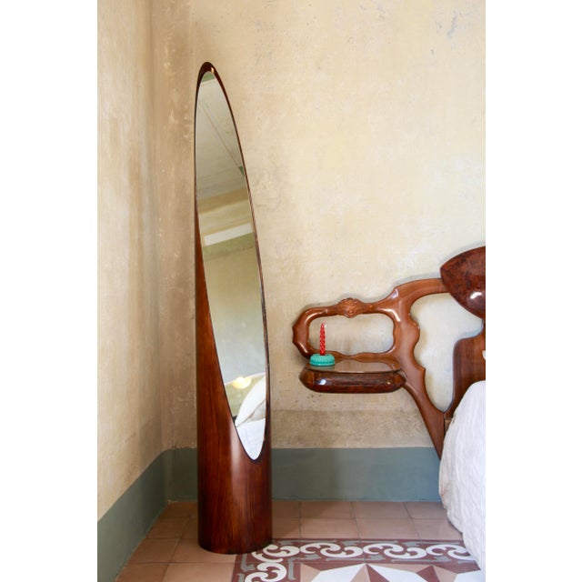 Brown Vintage Unghia Floor Mirror, Italy, 1970s For Sale - Image 8 of 8