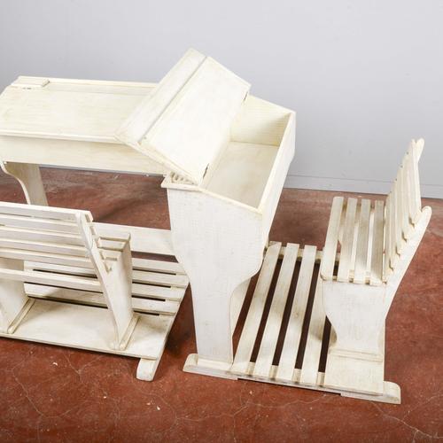 Wood Elementary School Desks with Compartment, Set of 2 For Sale - Image 7 of 9