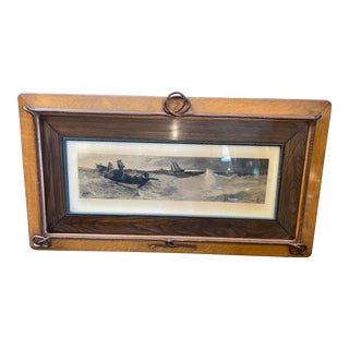 Antique Henry Pruett Share & Milton J. Burns Copper Nautical Plate Etching 1886 For Sale