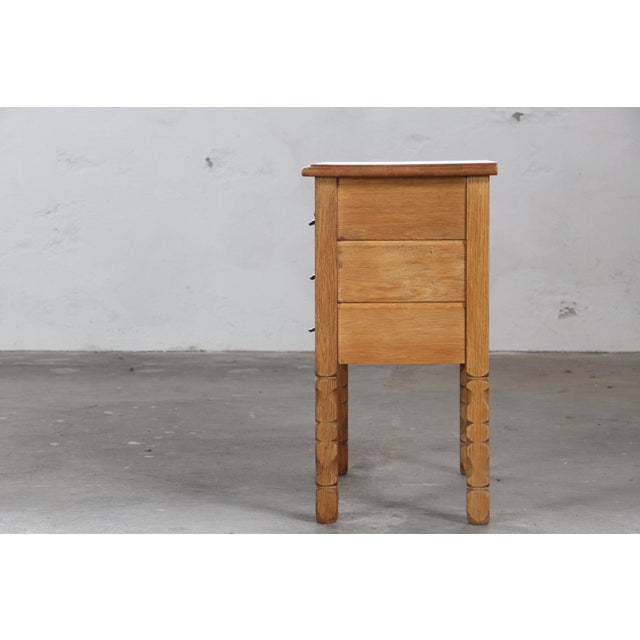 Vintage Danish Oak 3-Drawer Side Table in the style of Henning Kjærnulf, 1960s For Sale - Image 10 of 17