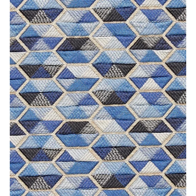 Sample - The House of Scalamandré Carousel Fabric, Blue For Sale