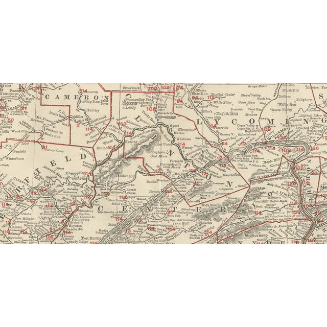 Antique Map of Pennsylvania The Keystone State by Ran McNally, 1899 For Sale - Image 3 of 11