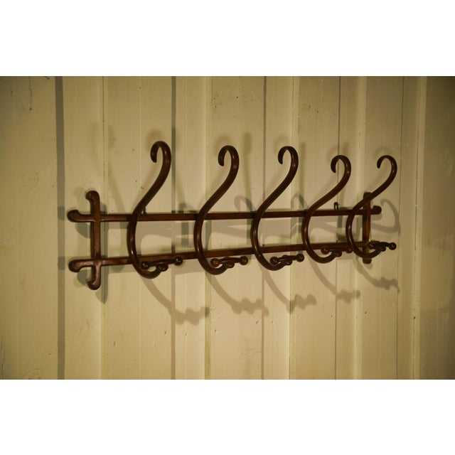 Wall-Mounted Coat Rack in Bent Beechwood from Thonet, 1930s For Sale - Image 10 of 10