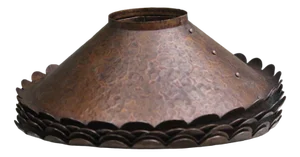 Vintage Country Rustic Primitive Industrial Copper Lamp Shades with Handmade Hanging Metal Caps, 1970s