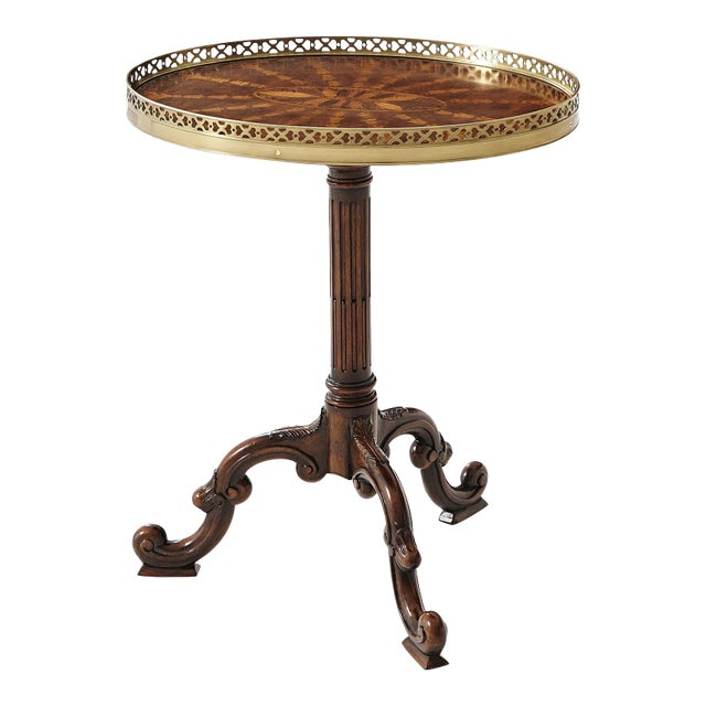 George III Style Parquetry Oval Side Table For Sale