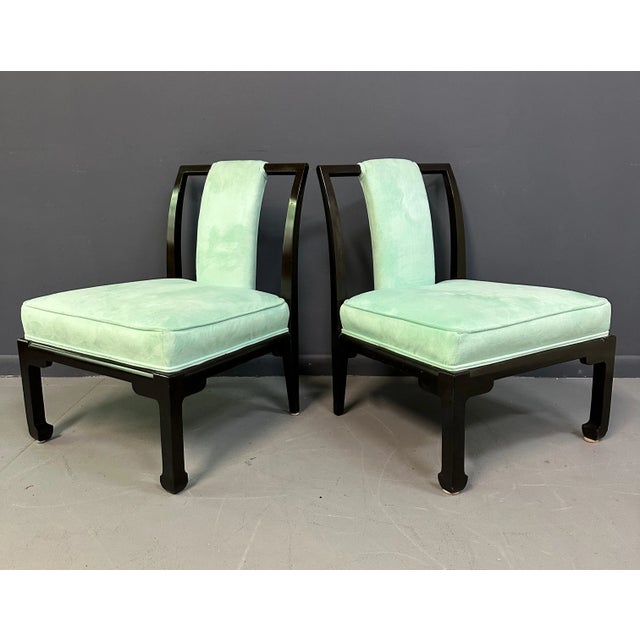 1940s Vintage James Mont Style Chinoiserie Marble Top Low Dining Table and Chairs - Set of 5 For Sale - Image 12 of 12
