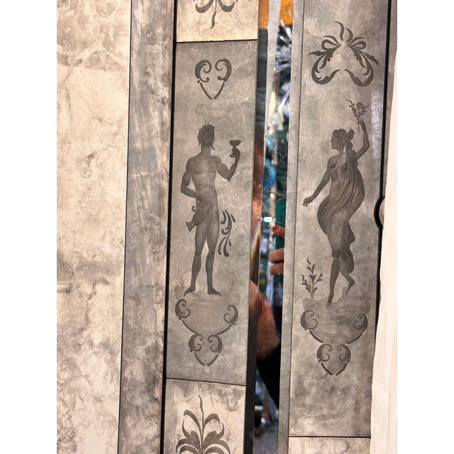 Venetian Mythological Hand-Carving Baccus Figures in Antiqued Mirror For Sale - Image 18 of 18