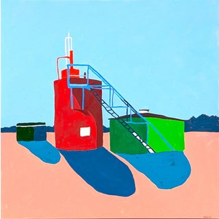 Jacob Spacek “American Rural, Cistern” Contemporary Colorful Pastoral Landscape Painting, 2024 For Sale