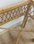 Mid 20th Century Vintage Coastal Wicker Rattan Console Table Woven Lattice Glass Top Beige Boho For Sale - Image 5 of 14