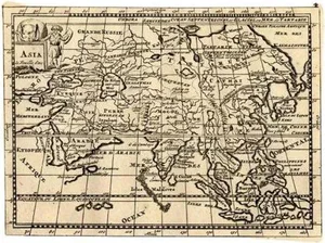 Antique Map of Asia with Elephant Cartouche, 1753