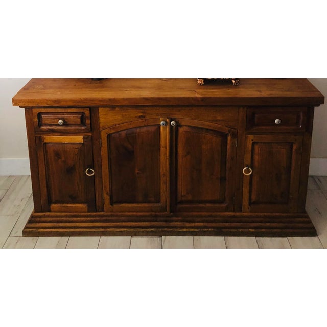 Traditional Style Teak / Driftwood Sideboard Credenza For Sale - Image 13 of 13