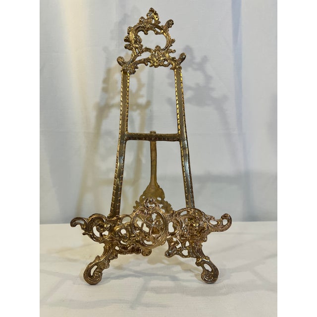 Vintage Late 20th Century Polished Brass Rococo Style Table Top Display ...