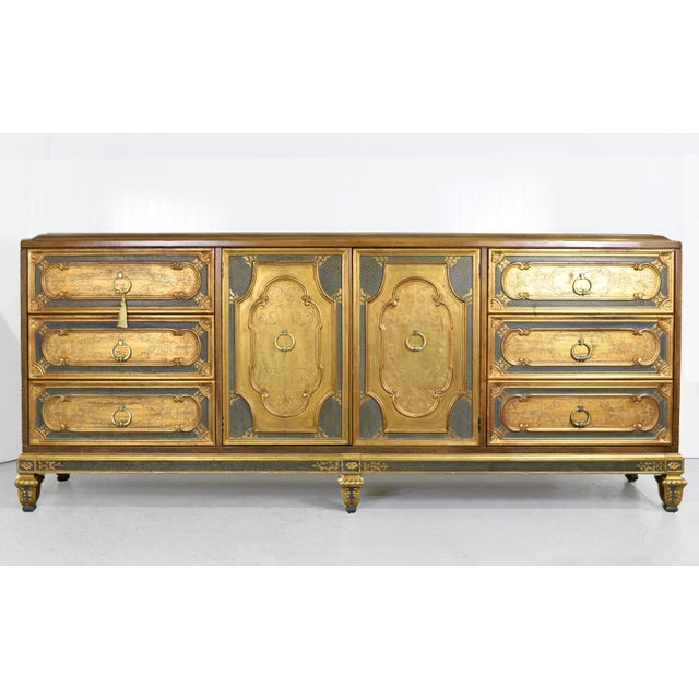 Mid 20th Century Mid Century Italian Neoclassical Revival Gold Leaf Sideboard by Mastercraft For Sale - Image 5 of 13