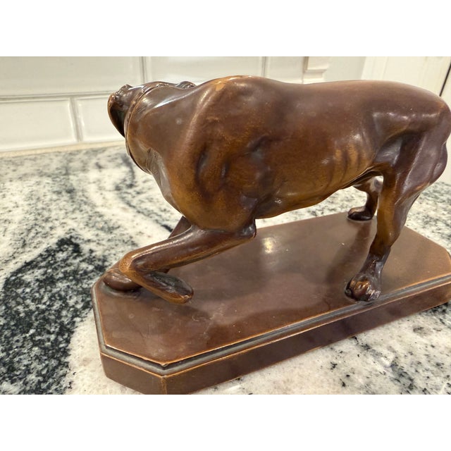 Early 20th Century Animalier-Style Bronzed Hunting Dog Sculptures or Bookends – Pair For Sale - Image 9 of 17