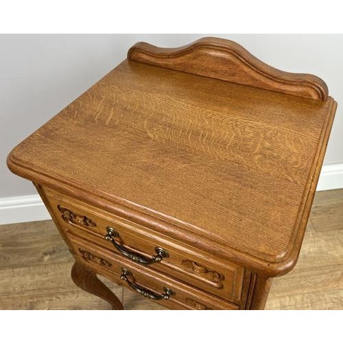 Vintage French Bedside Tables in Oak, Set of 2 For Sale - Image 10 of 12