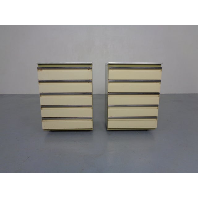 Metal Steel Mobile Medical Cabinets with Drawers from Baisch, Germany, 1950s, Set of 2 For Sale - Image 7 of 18