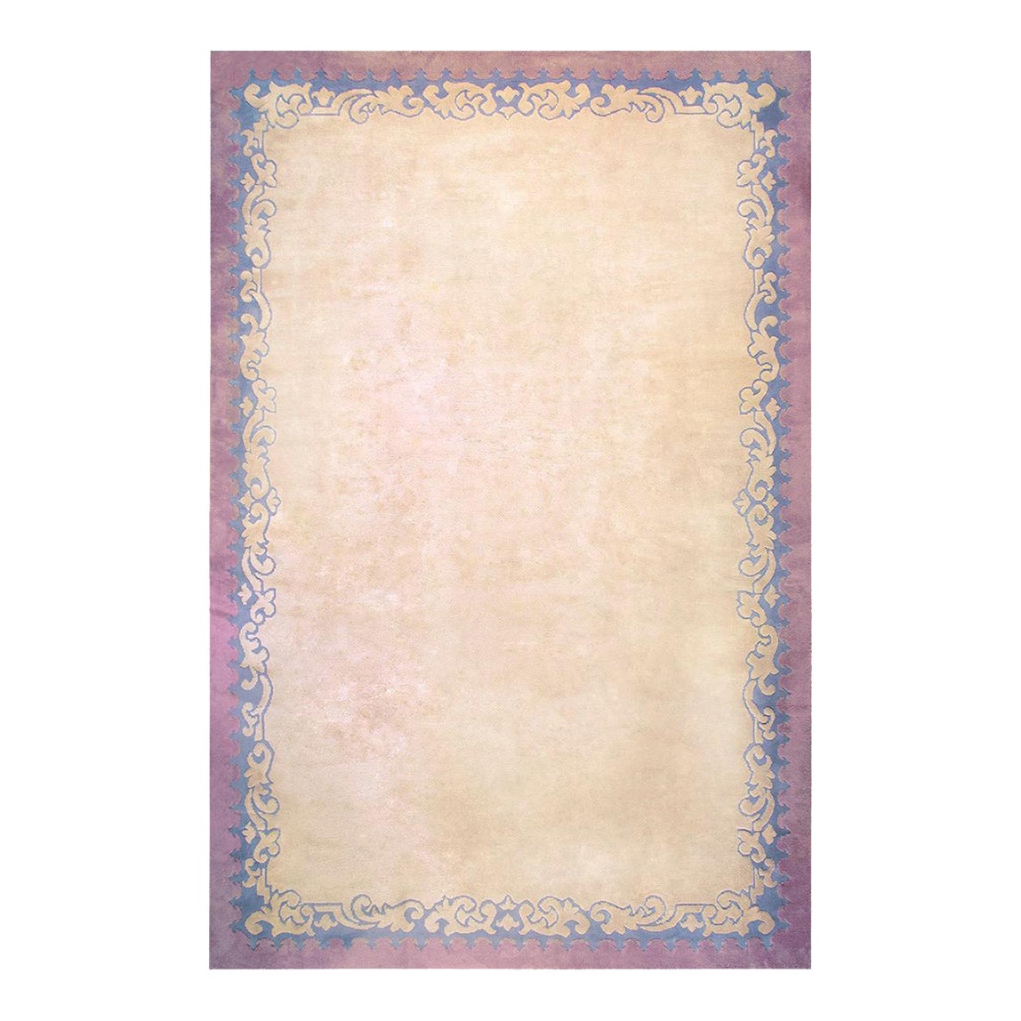 Splendid Ivory Open Field With Purple-Mauve Border Moderne Vintage ...