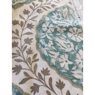 Nina Campbell Marguerite Fabric in Aqua Taupe, 1/2 Yd For Sale