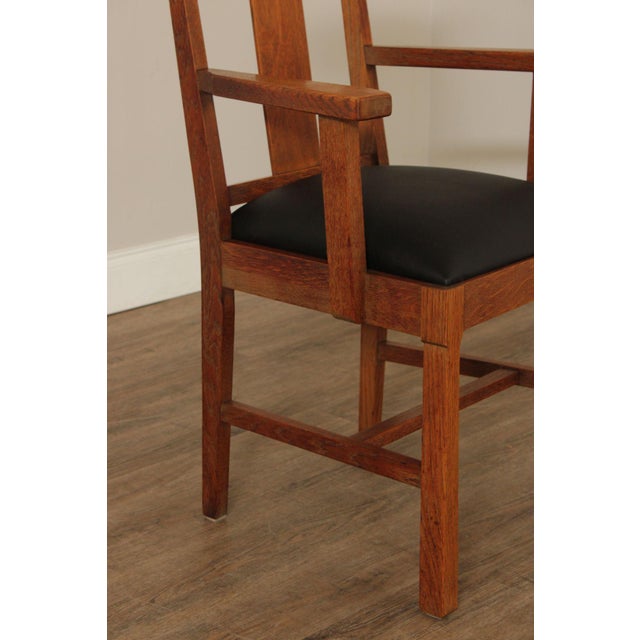 Brown J.K. Rishel Furniture Co. Antique Mission Oak Set Of Six Dining Chairs For Sale - Image 8 of 12