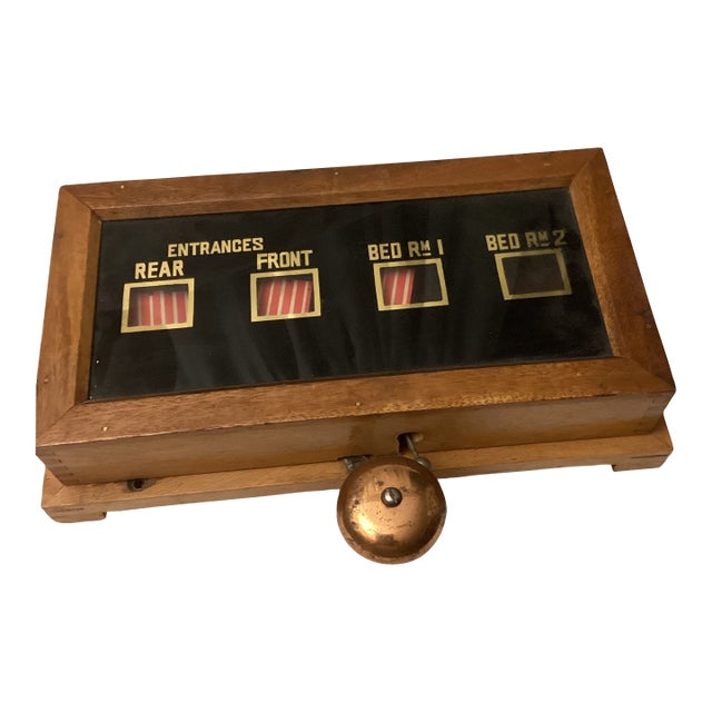 Antique Butlers Call Box With Copper Bell For Sale