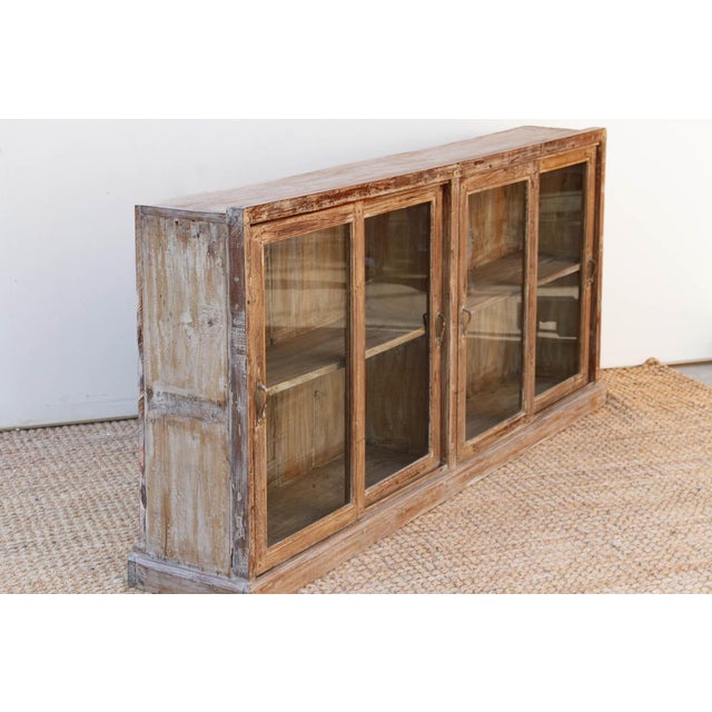 Sand Antique Whitewash Teak Sliding Doors Sideboard For Sale - Image 8 of 9